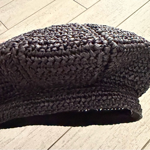 Prada Women’s Black Raffia Beret Hat - Size S - Picture 4 of 6